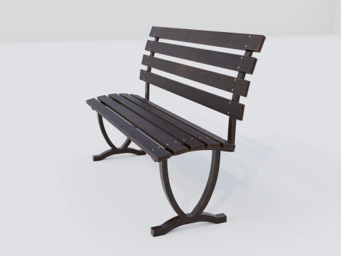 Bench brown B 3D Model