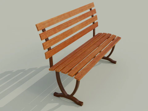 Bangku berwarna coklat C Model 3D