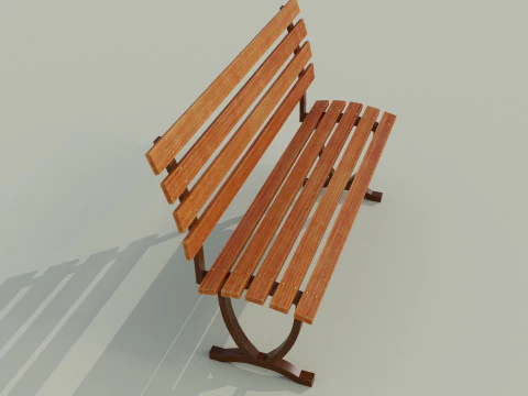 Bangku berwarna coklat C Model 3D