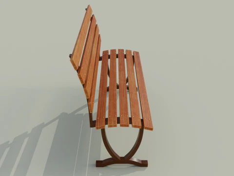 Bangku berwarna coklat C Model 3D