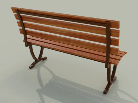 Bangku berwarna coklat C Model 3D