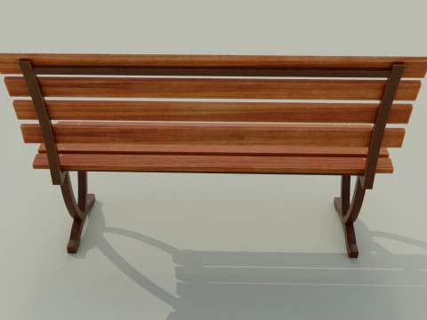 Bangku berwarna coklat C Model 3D