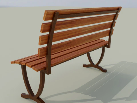 Bangku berwarna coklat C Model 3D