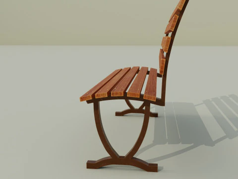 Bangku berwarna coklat C Model 3D