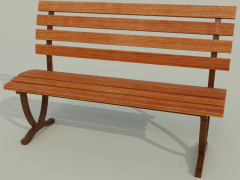 Bangku berwarna coklat C Model 3D