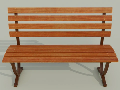 Bangku berwarna coklat C Model 3D