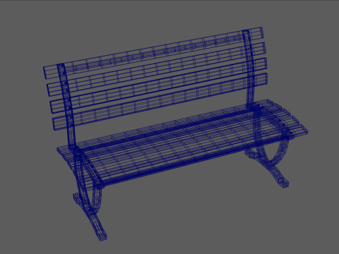 Bench brown C 3Dモデル