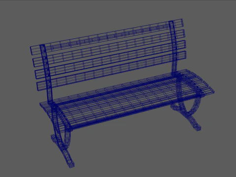 Bangku berwarna coklat C Model 3D