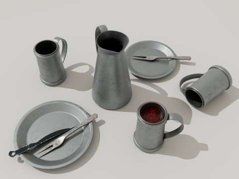 Tavern Food Dishes 3Dモデル