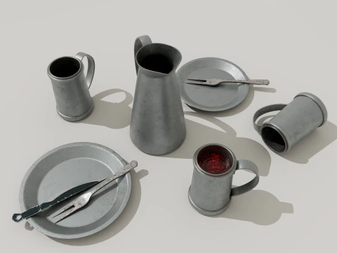 Pratos de comida de taberna Modelo 3D