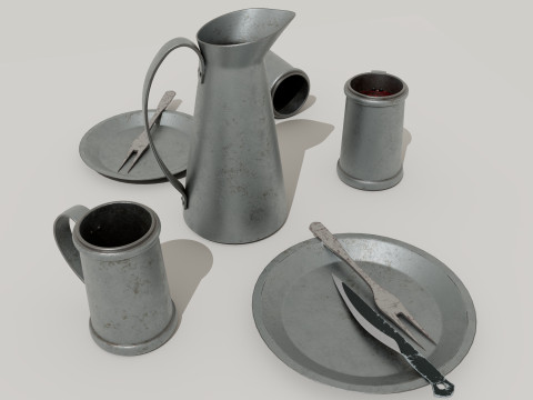 Tavern Food Dishes 3D Model