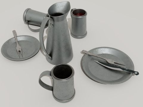Tavern Food Dishes 3D Model