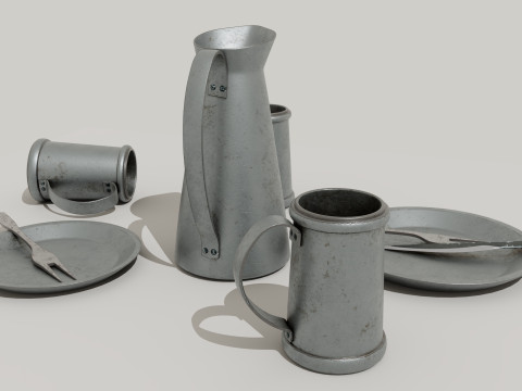 Tavern Food Dishes 3D Model
