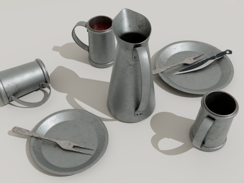 Tavern Food Dishes 3D Model
