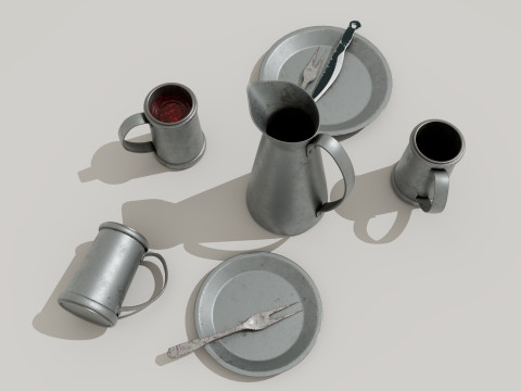 Tavern Food Dishes 3D Model