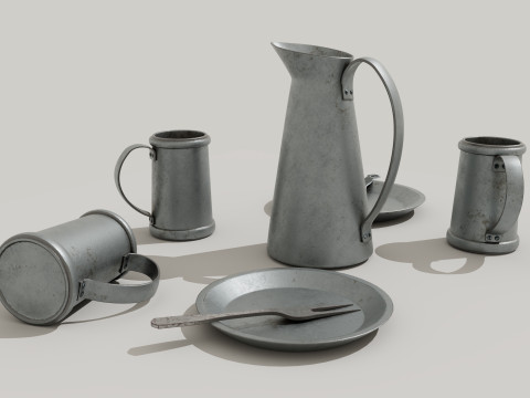 Tavern Food Dishes 3D Model