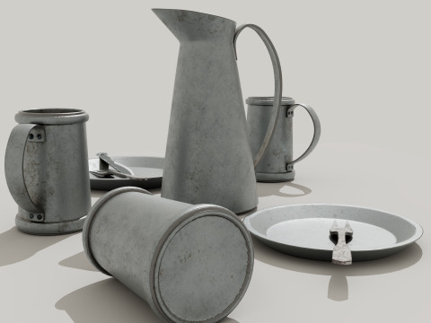 Tavern Food Dishes 3D Model