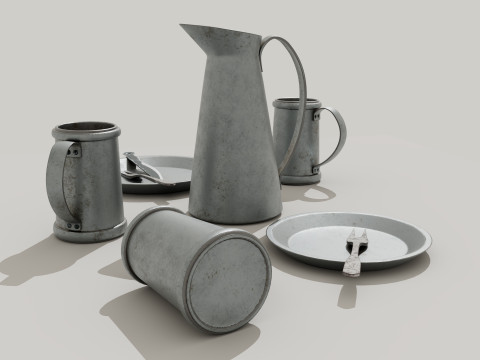 Tavern Food Dishes 3D Model