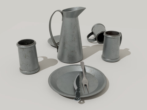 Tavern Food Dishes 3D Model