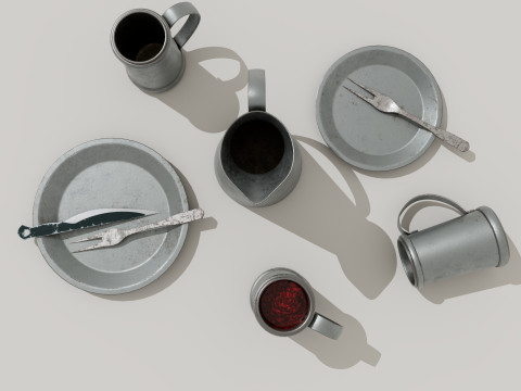 Tavern Food Dishes 3D Model