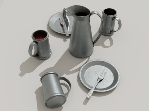 Tavern Food Dishes 3D Model