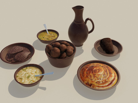 Ceramic tavern food dishes Modello 3D