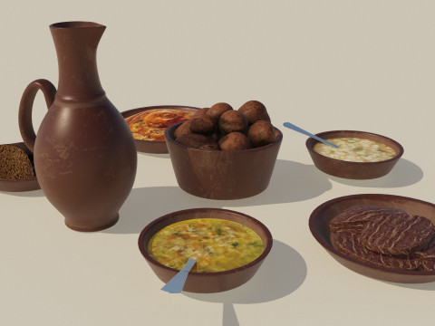 Ceramic tavern food dishes Modelo 3D