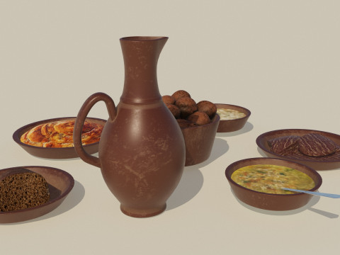 Ceramic tavern food dishes Modelo 3D