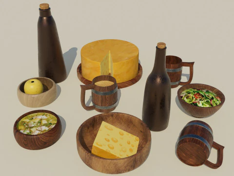 Ahşap Taverna Gere&ccedil;leri 3D Model