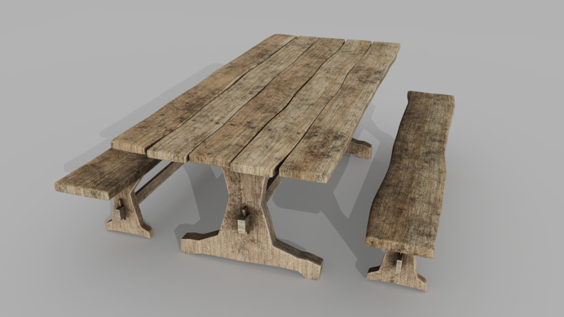 Medieval table 3Dモデル .c4d .max .obj .3ds .fbx .stl .blend 