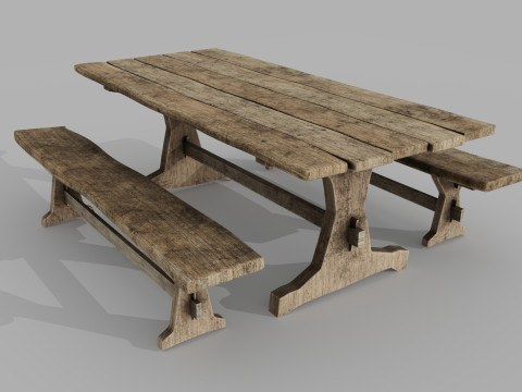 Medieval table 3Dモデル