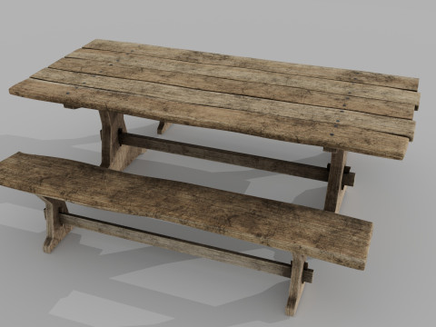 Medieval table 3Dモデル