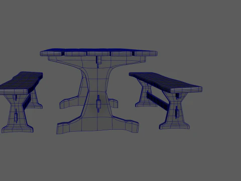 Medieval table 3D Model