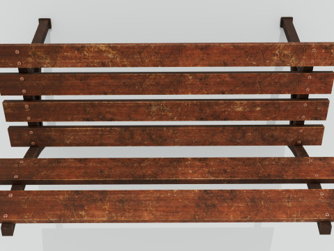 Wooden bench red old 3D Model