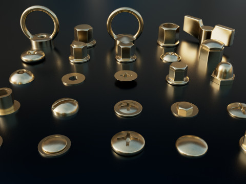 Screws gold color 3D 모델
