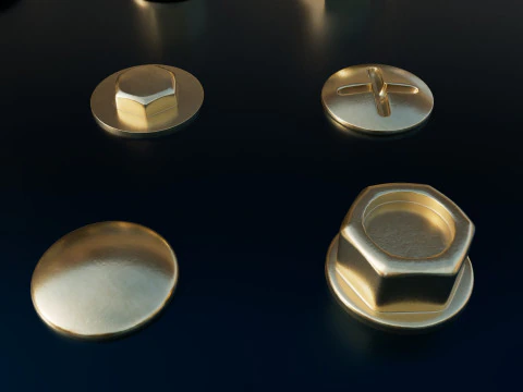 Screws gold color 3D Model