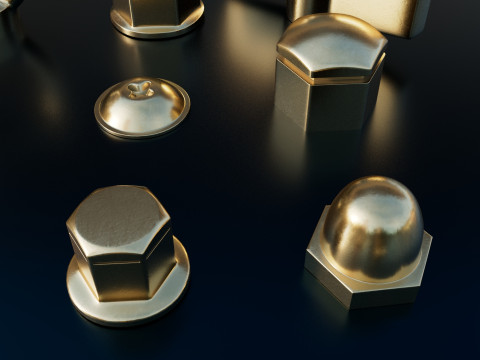 Screws gold color 3D 모델