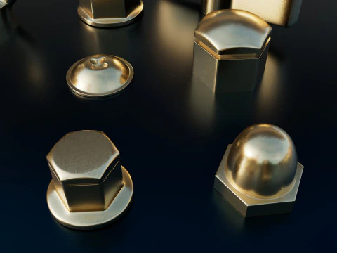 Screws gold color 3D Model