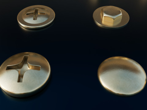 Screws gold color 3D 모델