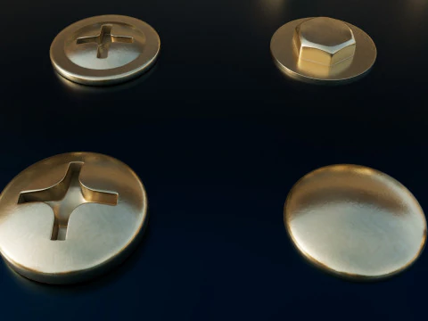 Screws gold color 3D Model