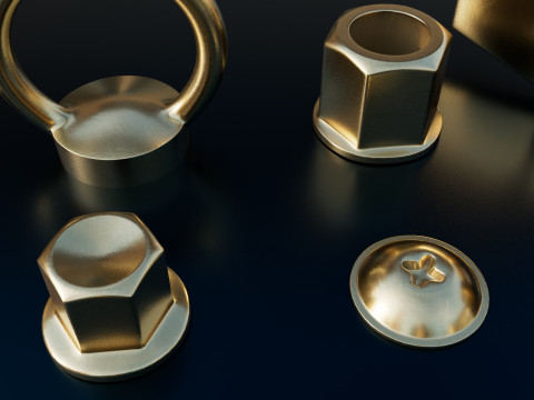 Screws gold color 3D 모델