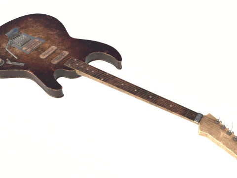 Electric old guitar 3D Model