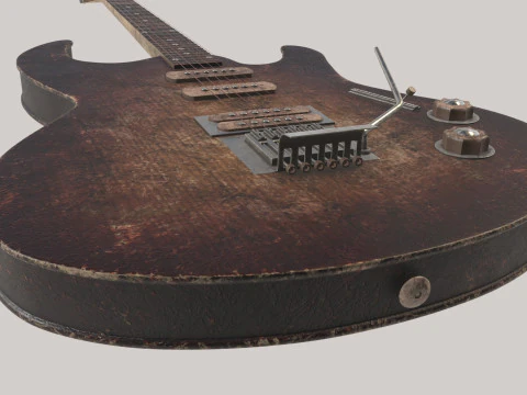 Electric old guitar 3D Model