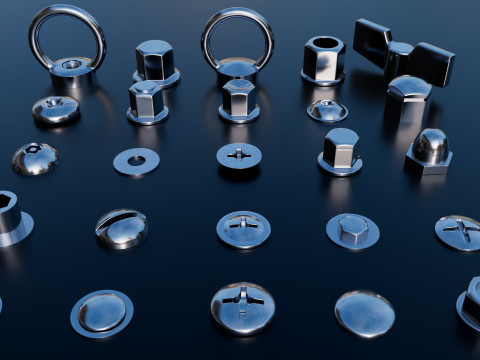 Screws chromium 3D मॉडल