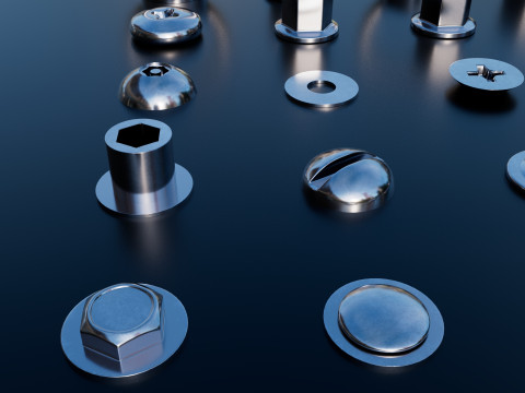 Screws chromium 3D 모델