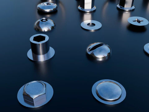 Screws chromium 3D Model