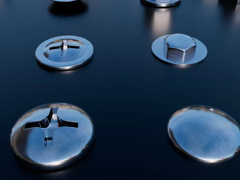 Screws chromium 3D Model
