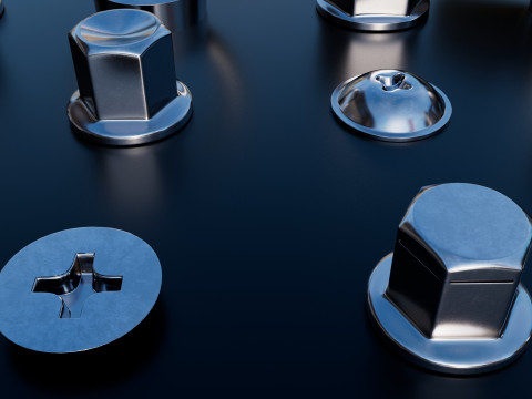 Screws chromium 3D 모델