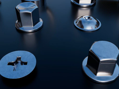 Screws chromium 3D Model