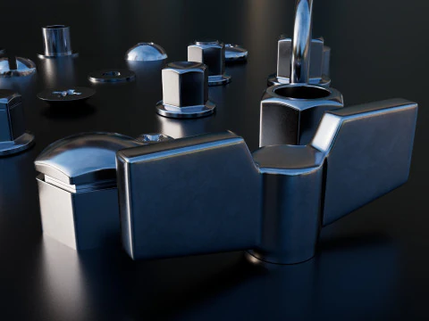 Screws chromium 3D Model